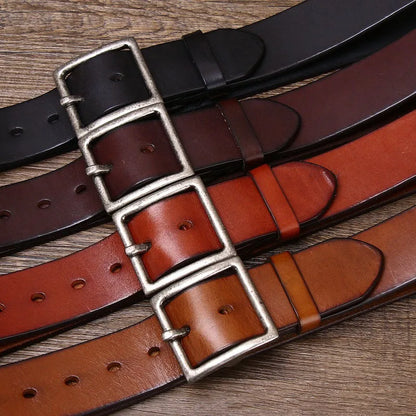4.3CM Thickening Pure Cowhide High Quality Genuine Leather Belts for Men Brand Strap Male Copper Buckle Jeans Cowboy luxury