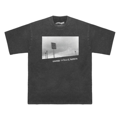 Black Emperor T-Shirt Post Rock Band Sigur Ros Men Washed Long Short Sleeves Men's Clothing Short Sleeves Cotton Print Shirt