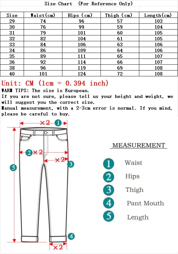 Light Blue Classic Business Casual Cotton Pants Fashion Breathable Denim Elastic Trousers Brand Men's Clothing Straight Jeans