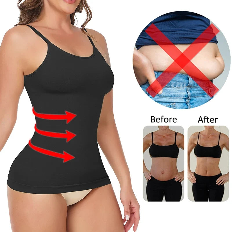 Seam-free Camisole Vest Shapewear Bodysuit for Women Tummy Control Butt Lifting Body Shaper Smooth Invisible Slimming Underwear