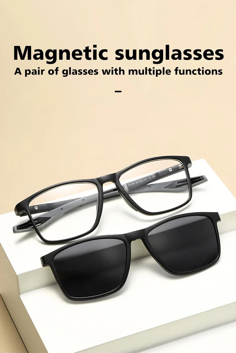 New Magnetic Clip-On Polarized Sunglasses Men Driving Night Vision Anti Blue Light Reading Glasses Women Prescription 3310