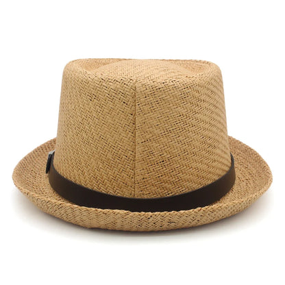 Men Women Classical Straw Pork Pie Hats Fedora Sunhats Trilby Caps Summer Boater Beach Outdoor Travel Party Size US 7 1/4 UK L