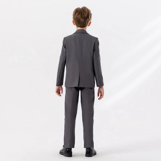 Hot Sale Stylish Boys Suits 3 Pieces For Performance Activities Classy Shawl Neck Child Suit Set Wedding Ring Bearer Outfit