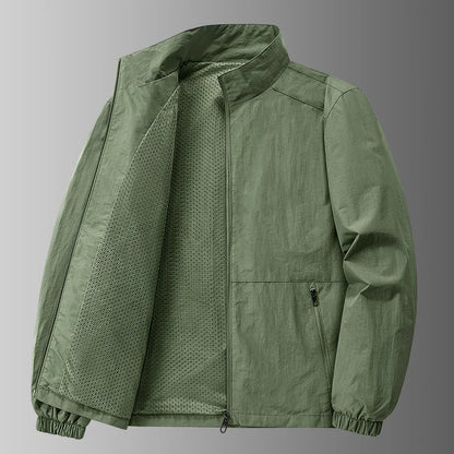 Autumn Breathable New Men's Jackets Outdoor Sports Loose Korean Casual Coat Man Stand Up Collar Classic Solid Color Windbreaker