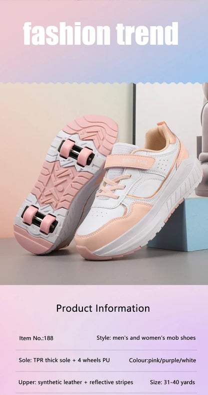 Roller Skate Shoes Kids Autumn 2024 Children Fashion Casual Sports Toy Birthday Gift Games Boys 4 Wheels Sneakers Girls