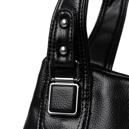 100% Genuine Leather Women Handbag Fashion Girls Top-Handle Bucket Bag Soft Cowhide Female Shoulder Bags Women Crossbody Bag Sac