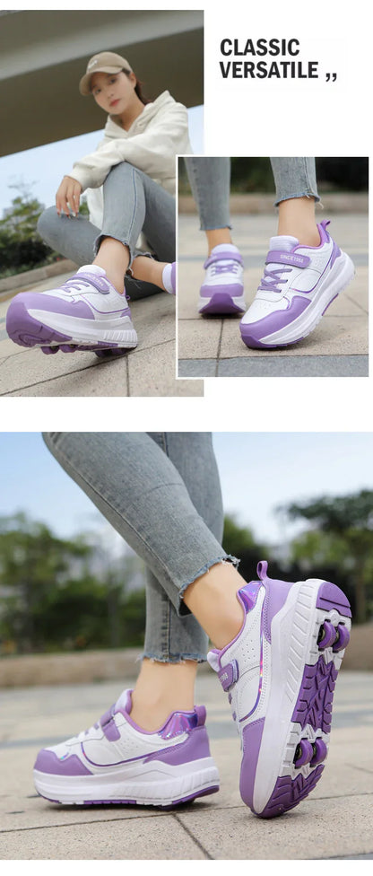 Roller Skate Shoes Kids Autumn 2024 Children Fashion Casual Sports Toy Birthday Gift Games Boys 4 Wheels Sneakers Girls