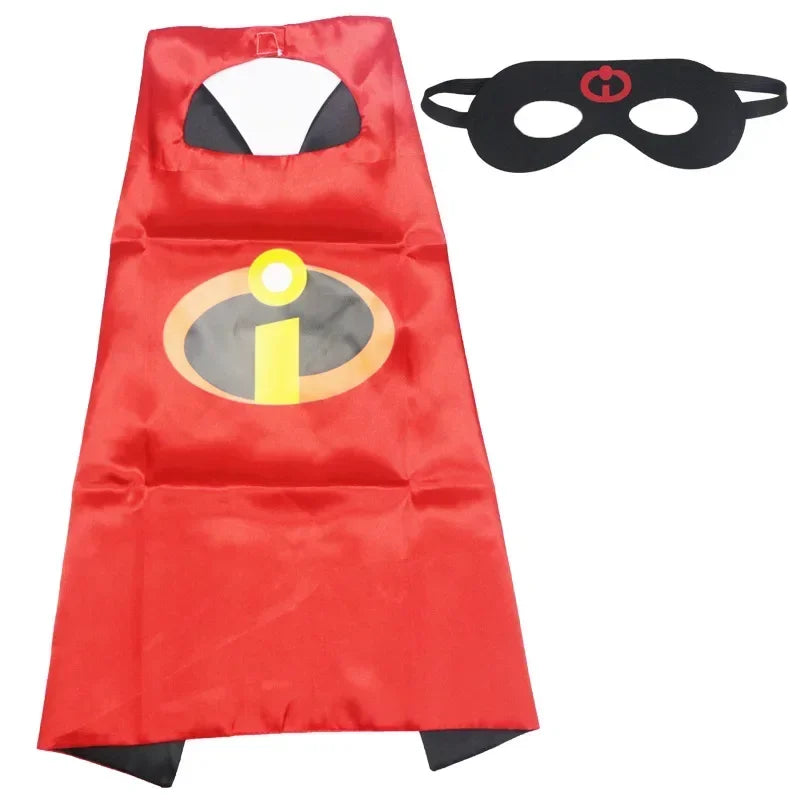 Superhero Masquerade Mask Cape Cloak Anime Spider Man Batman Cloak Action Figure Super Hero Toys Cosplay Child Party Gifts