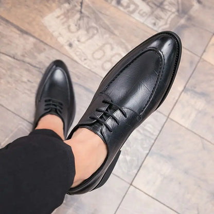 Men's British Style Leather Shoes Korean Version Pointed Toe Business Formal Trendy Versatile