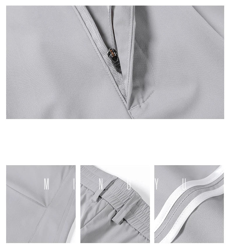 2026 New High Quality Summer Casual Pants Men Solid Color Straight Work Light Gray Outdoor Style Youth Khaki Thin Trousers Male