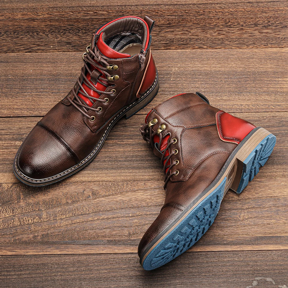 Size 7~13 Retro Men Boots 2023 Fashion Comfortable  Spring Leather Boots