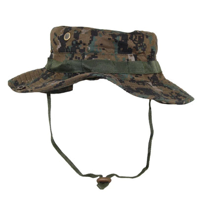 Camouflage Tactical Boonie Hats Camping Climbing Bucket Sniper Hat Men Outdoor Fishing Hiking Cap Sun Protective Boonie Caps