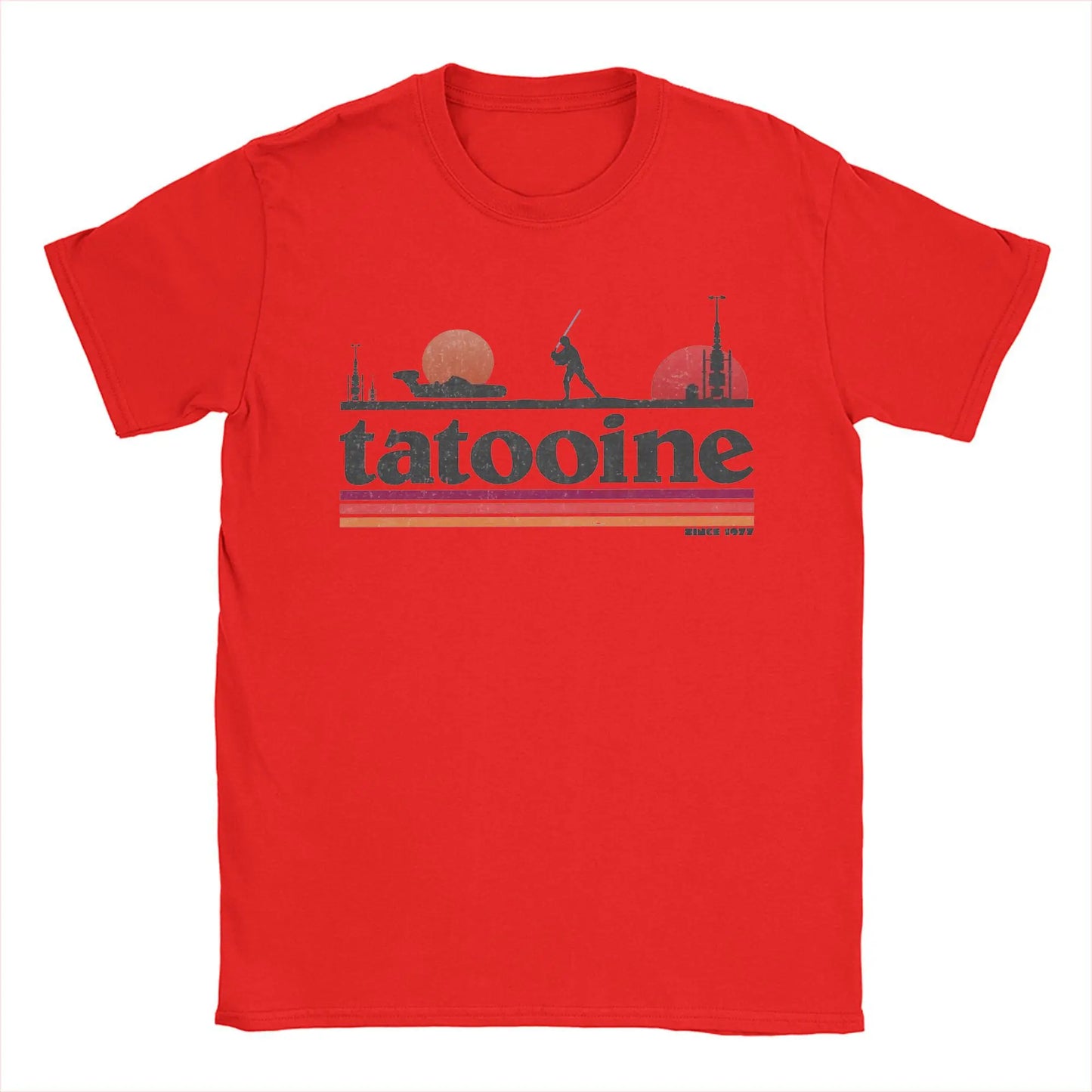 Casual Planet Sky Tatooine T-Shirts for Men Crewneck Cotton T Shirt  Short Sleeve Tee Shirt Classic Clothes