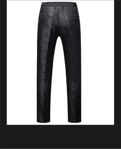New Men Luxury Jacquard Suit Pants Fashion Wedding Party Groom Dress Trouser