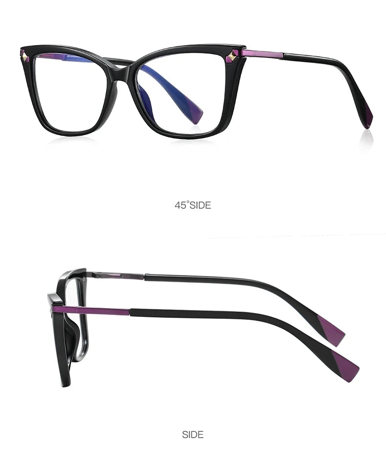 Usual Cat Eye Myopia Prescription Glasses Hyperopia Women Reading CR39 Anti Blue Light Optical Eyeglasses Frame PFD2127