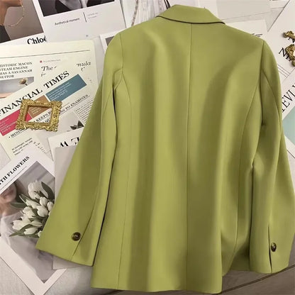 Elegant Office Lady Blazers Women Outerwears 2025Fashion Long Sleeve Single Button Blazer New Autumn Casual Female Coats Jackets