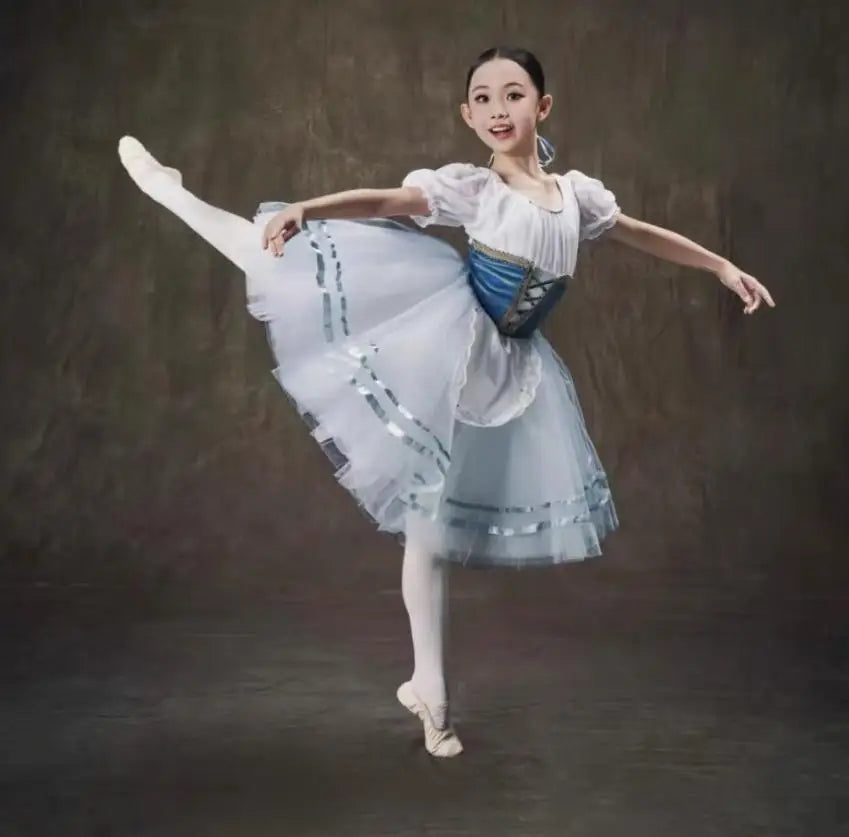 Adults Women Girls Long Ballerina Dress Kids Child Giselle Performance Swan Dance Costume Red Romantic Tutu Ballet Skirt Clothes