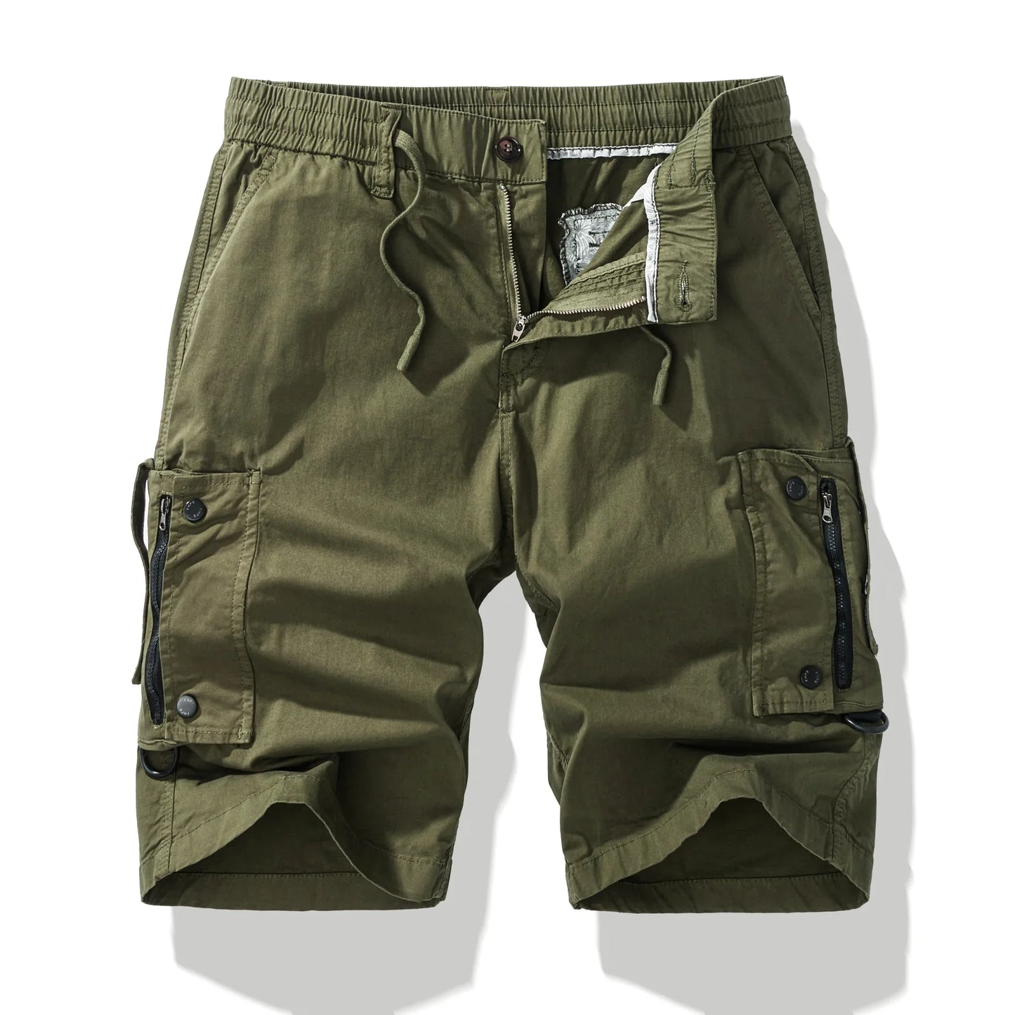 Mid Length Breathable Straight Leg 5 Inch Street Short Men's Summer Thin Washed Cotton Cargo Shorts Loose Casual Trend Sports