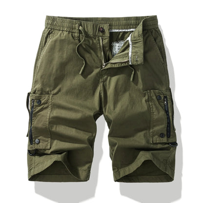 Mid Length Breathable Straight Leg 5 Inch Street Short Men's Summer Thin Washed Cotton Cargo Shorts Loose Casual Trend Sports