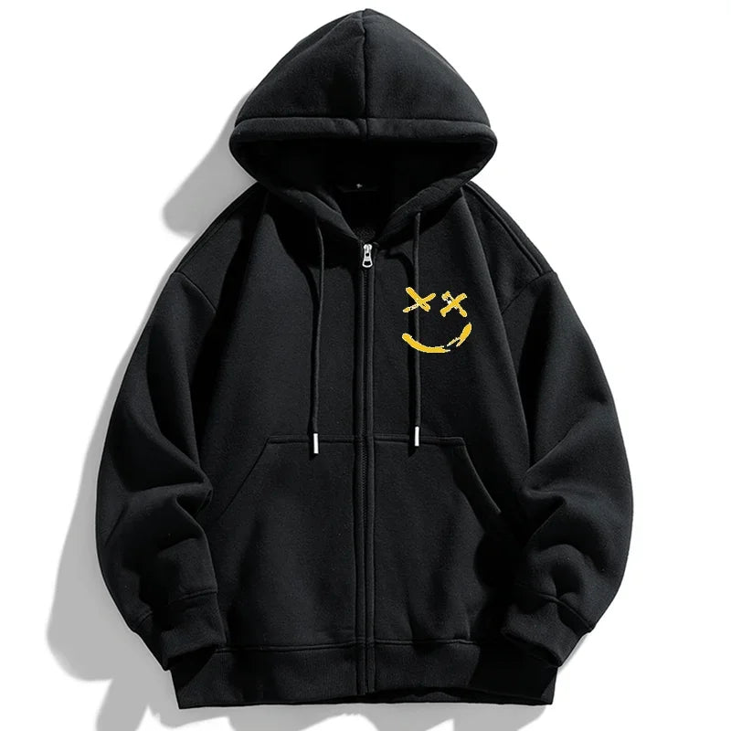 Autumn Winter Plus Size Jacket Men's Pocket Coats Loose Fashion Full Zip Hoodies Coat 5XL 6XL 7XL Fat Male Clothing 110-185KG