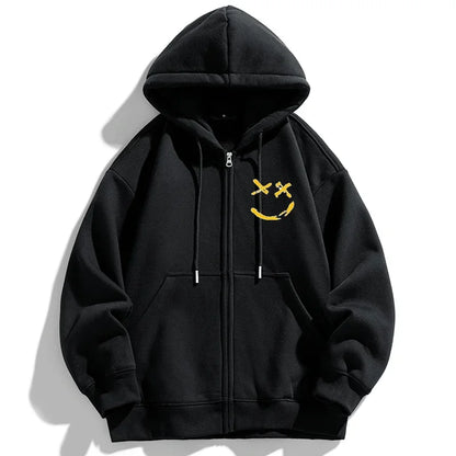Autumn Winter Plus Size Jacket Men's Pocket Coats Loose Fashion Full Zip Hoodies Coat 5XL 6XL 7XL Fat Male Clothing 110-185KG