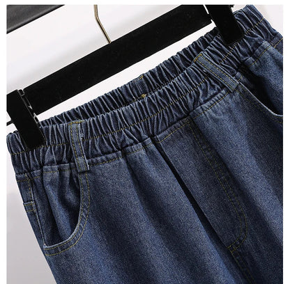 2026 Plus Size Jeans Spring Autumn High Waisted Straight Leg Women's Oversized Pants Loose Casual Wide Leg Jeans With Pockets