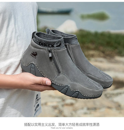 DBECK Men Sneakers Casual Shoes Male High Top Sneakers Winter Warm Designer Fashion Loafers Lace Up Shoes Men Ankle Boots