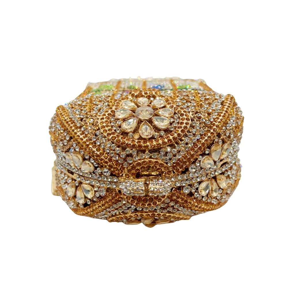 New Arrived Birdcage Gilded Rhinestone Clutch Luxury Diamond Bag Party Stone Purse Crystal Evening Bag Women Handbag