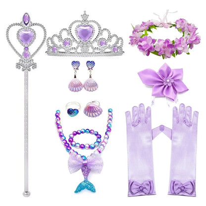 Mermaid Dress for Girl Charm Princess Cosplay Sequin Bling Costume for Kids Girl Fish Beauty Birthday Party Halloween Clothing