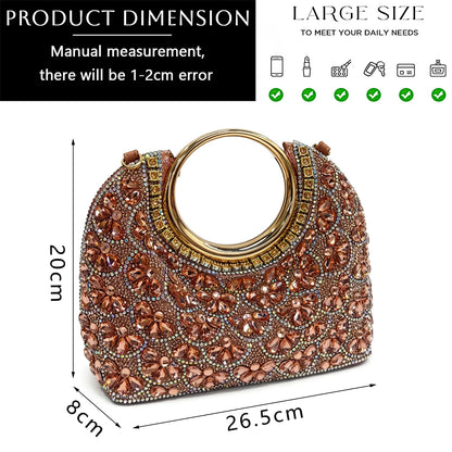 2026 New Arrival Italian-Inspired Peach Rhinestone Pointed Toe Women’s High Heels with Matching Handbag Set – Elegant Wedding