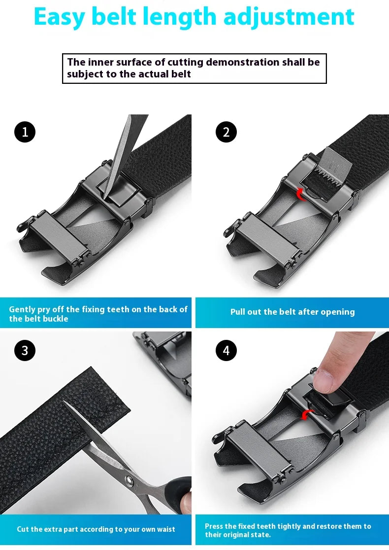 Men Belts Automatic Buckle Belt Genuine Leather High Quality For Men Leather Strap Casual For Jeans