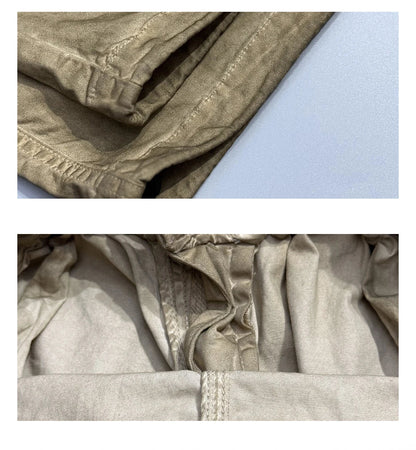 Mens American Vintage Baggy Cargo Pants Multi Pocket Distressed 100% Cotton Straight Leg Loose Fit Premium Quality Pants Trendy