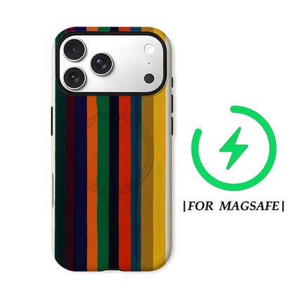 Cream Color StripesPhone Case for Magnetic  for IPhone 17 16 15 14 13 Pro Max Plus Single Double-layer Tough Case