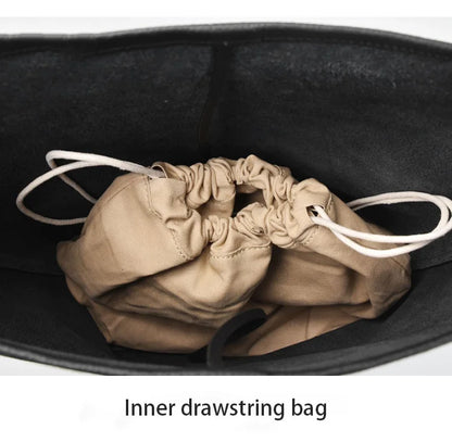 Bucket Bag Large Women's Bag Tote Bag Shoulder Bag Luxury Designer Genuine Leather Handbag Japanese Popular Bag Soft Row