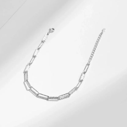 Real 925 Sterling Silver Irregular Wavy Lock Chain Bracelets Trendy Stackable DIY Jewelry For Women Female Accessories