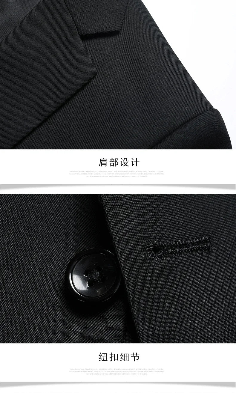 Blazer Masculino Men's Fashion Business Trend British Style Gentleman Slim Professional Formal Dress Wedding Men's Summer Suit