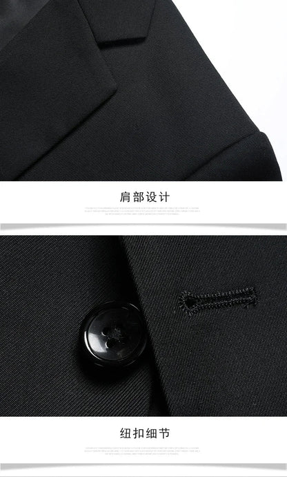 Blazer Masculino Men's Fashion Business Trend British Style Gentleman Slim Professional Formal Dress Wedding Men's Summer Suit