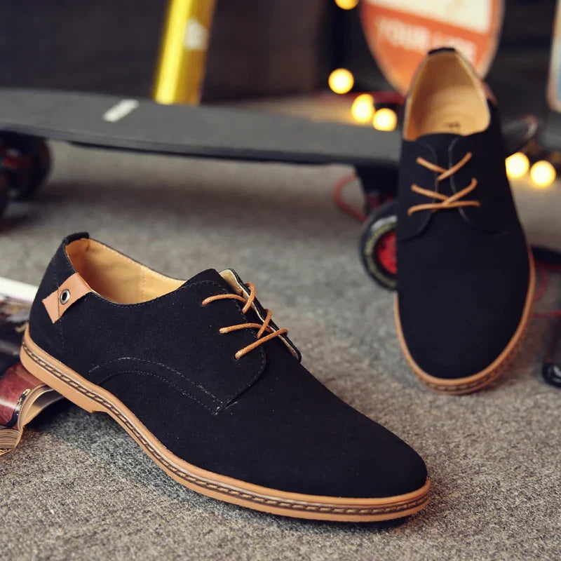 Men's Spring Suede Casual Oxfords Shoes Breathable Comfort Matte Finish Business Shoes Classic Sneakers Footwear Dress Shoes