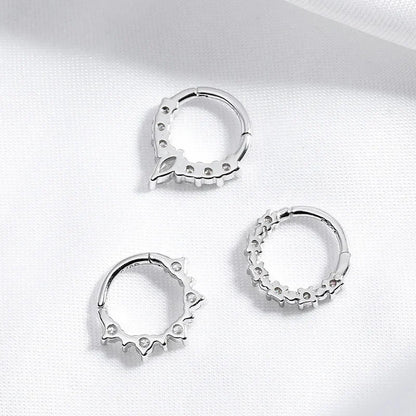 New S925 Piercing Moissanite Hoop Earrings for Women Elegant Piercing Ear Bone Earring Diamond Wedding Party Jewelry Gift