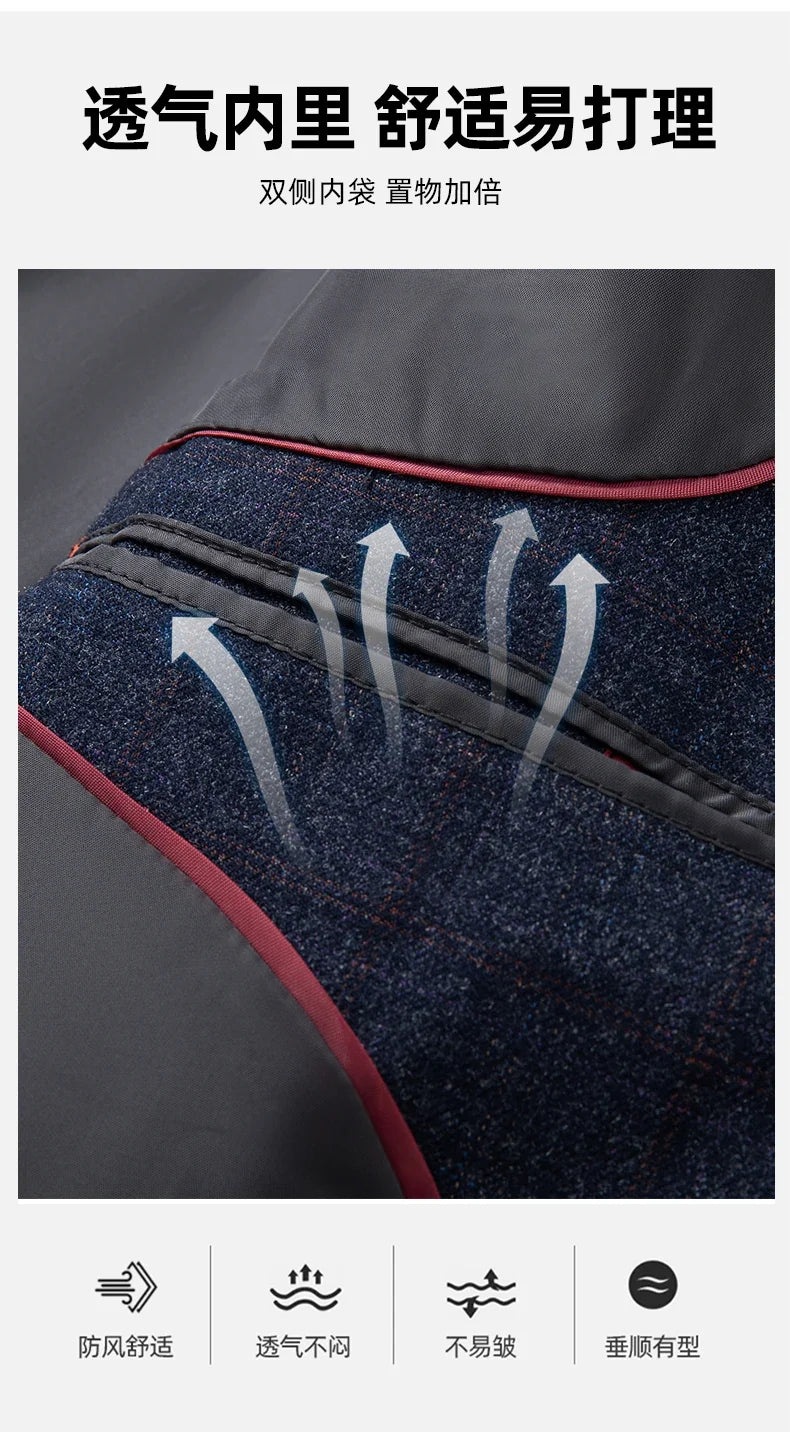 Men's Casual Loose Fit Blazer 13 Colors All-Season Plaid Suit Jacket for Men