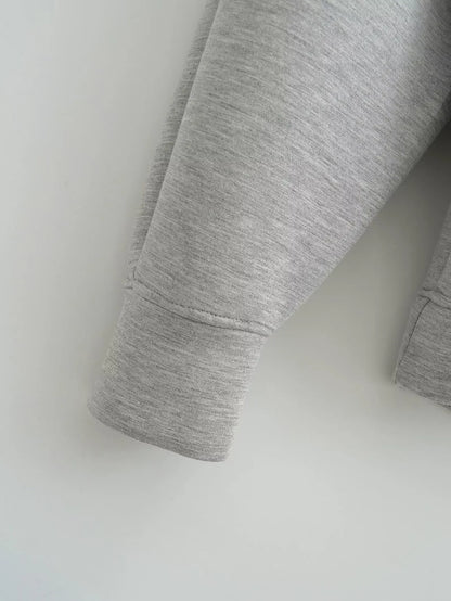 Autumn Women Casual Hooded Jacket Loose Oversize Zipper Hoodie Sweatshirts Solid Coat Office Lady Chic Outwear Tops