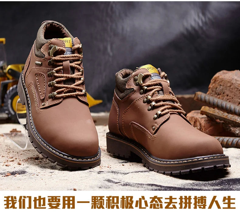 Natural Cow Leather Men’s Women Boots Handmade Retro Winter Autumn Shoes Ankle Snow Boots for Men Top Quality Shoes Dropshipping