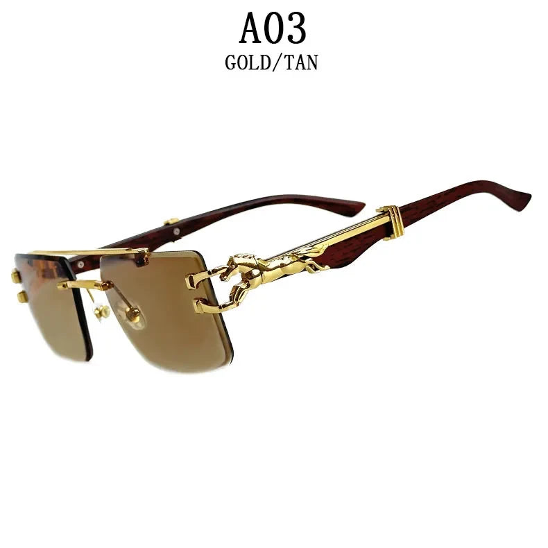New Retro Rimless Sunglasses For Men Steampunk Sunglasses Women Punk Fashion Glasses Vintage Shades Gafas De Sol Sonnenbrill Sun