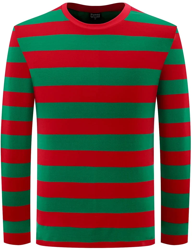 Fashion Contrast Stripe 3D Print Men Long Sleeve T-shirt Casual Fashion O-Neck Oversized T Shirts Tops polyester Men Clothing