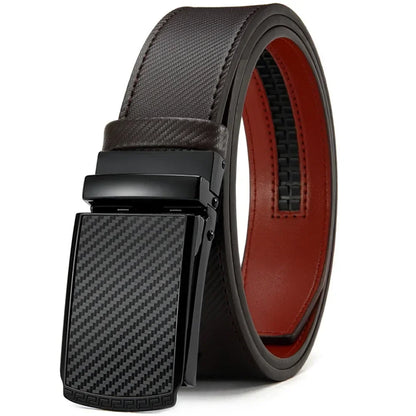 New Mens Belt Automatic Genuine Leather Luxury Belt of Men Male Metal Automatic Buckle Designer High Quality Waist Belt Black