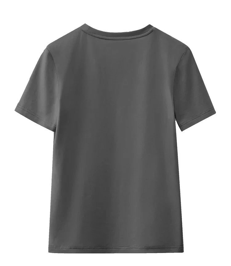 Minimalism Women T-shirts 2024 Summer New Casual Basic O-Neck Slim Short-sleeve Female Dopamine Color Solid Tees 12442327
