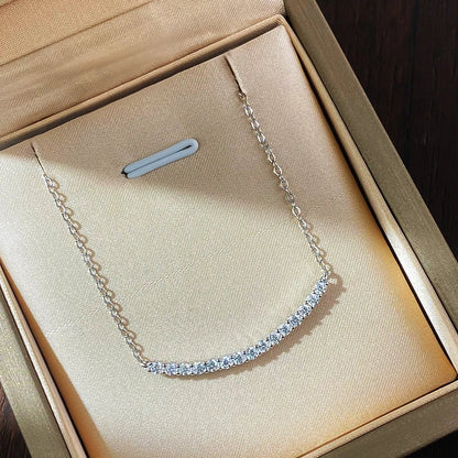 D VVS1 Moissanite Pandent Necklace s925 Sterling Silver Plated 18k White Gold GRA Certified Smile Necklaces for Women
