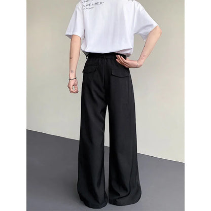 2023 New Black Suit Pants Men Fashion Social Mens Dress Pants Korean Loose Oversized Wide Leg Pants Mens Formal Trousers M-2XL