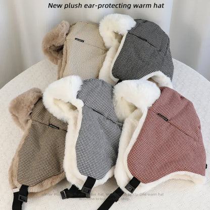 Bomber Hat Plaid Russian Caps Thick Warm Autumn Winter Hat Men Women Ski Trapper Earflap Cap Male Female Russian Fur Hat