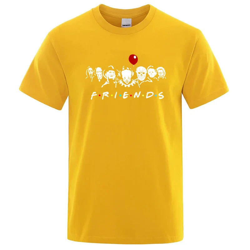 Men's High Quality T-shirt 100% Cotton T-shirt Funny Friends Print T Shirt Loose Summer Cool O-neck Men T-shirt Male Tops Tee